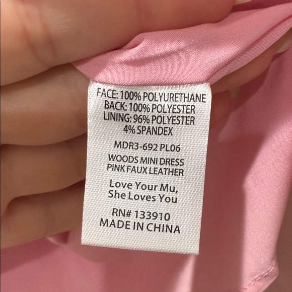 Show Me Your MuMu Pink Leather Mini Dress - Picture 6 of 6